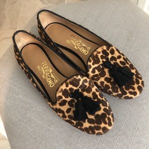 Ferragamo calfskin hair loafers